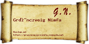 Grünczveig Nimfa névjegykártya
